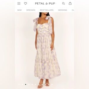 Petal & Pup: Floret, Floral Midi Lavender Dress